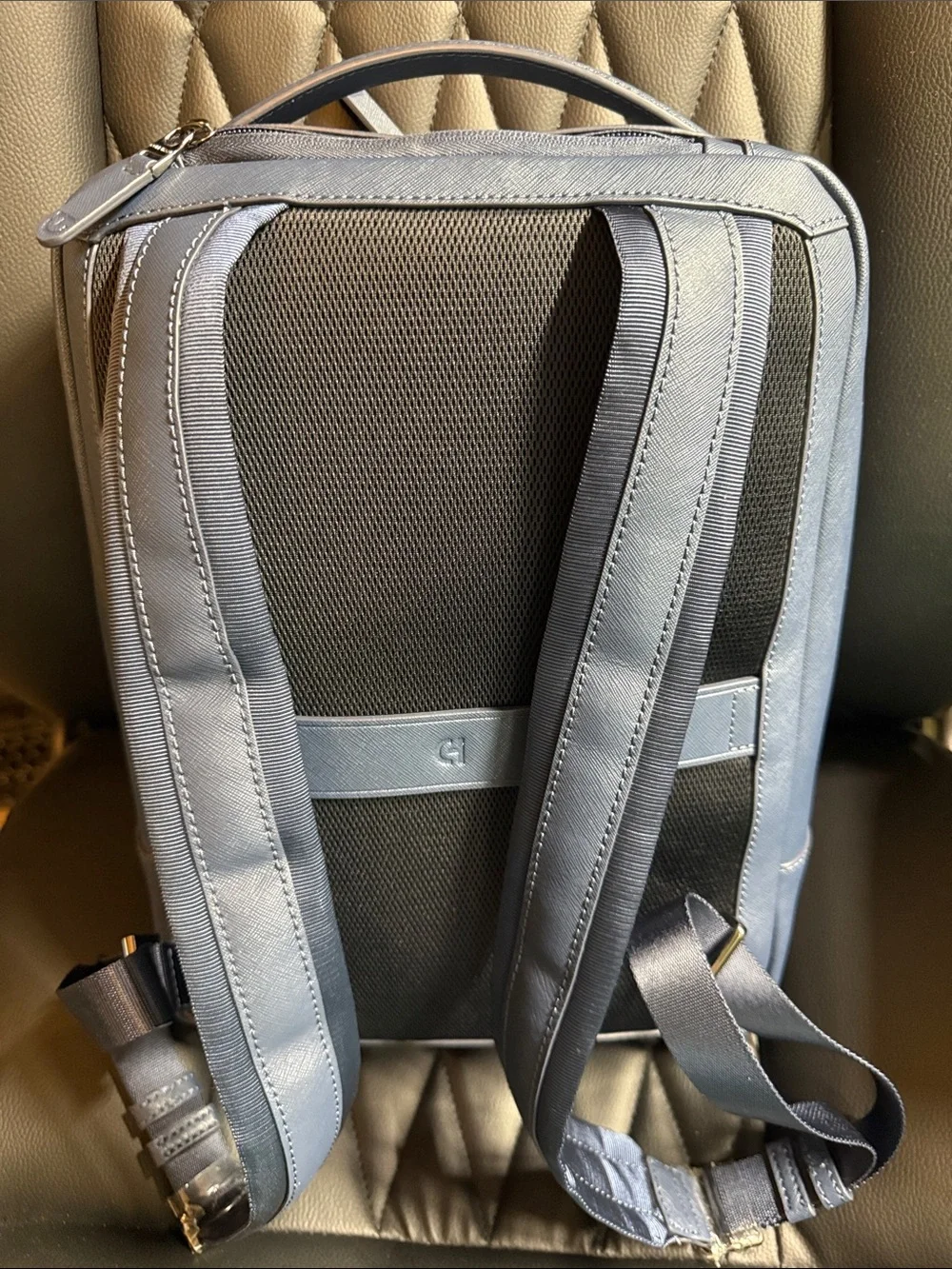Cole Haan Men’s Sloane Navy Blue Blazer Saffiano Leather Backpack